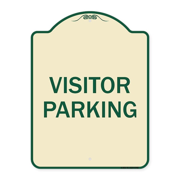 Signmission Designer Series Sign-Visitor Parking, Tan & Green Heavy-Gauge Aluminum, 24" x 18", TG-1824-9740 A-DES-TG-1824-9740 - main